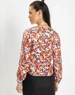 Galeries Lafayette Tops Et Blouses|Top Cache-cœur Caprice imprimé multicolore