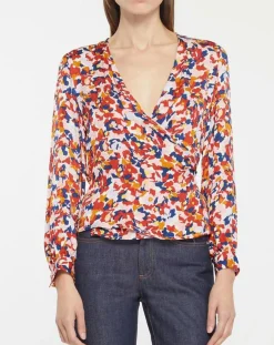 Galeries Lafayette Tops Et Blouses|Top Cache-cœur Caprice imprimé multicolore