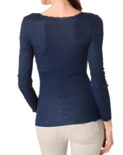 Mare Tops Et Blouses|Top Cécile en Laine & Soie bleu