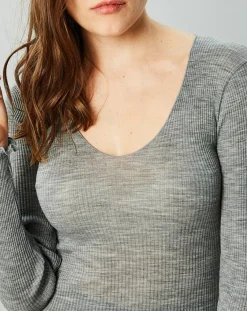 Mare Tops Et Blouses|Top Cécile en Laine & Soie gris