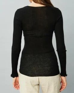 Mare Tops Et Blouses|Top Cécile en Laine & Soie noir
