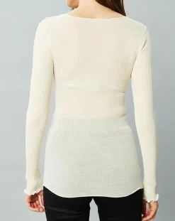 Mare Tops Et Blouses|Top Cécile en Laine & Soie ivoire