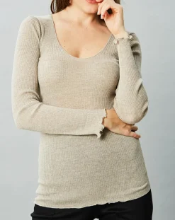 Mare Tops Et Blouses|Top Cécile en Laine & Soie caramel