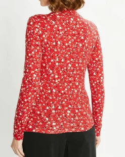 Scotch & Soda Tops Et Blouses|Top col montant imprimé floral rouge