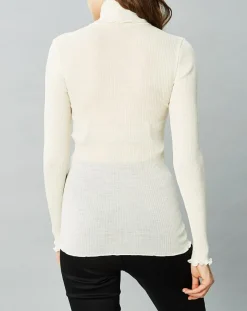 Mare Tops Et Blouses|Top col roulé en Laine et Soie ivoire