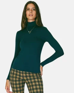 Assuili Tops Et Blouses|Top Col Roulé Pauline vert gazon