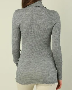 Mare Tops Et Blouses|Top col roule laine et soie gris