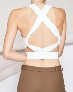 Tara Jarmon Tops Et Blouses|Top dos nu Agathe à brides croisées blanc