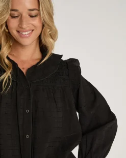 See u Soon Tops Et Blouses|Top en Coton & Lin Inaya noir