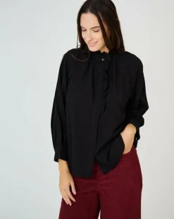 See u Soon Tops Et Blouses|Top en Coton & Lin Sarra noir