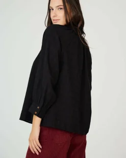 See u Soon Tops Et Blouses|Top en Coton & Lin Sarra noir
