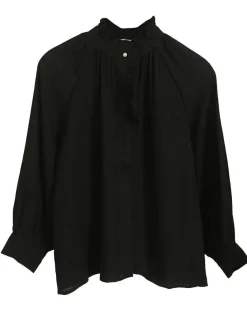 See u Soon Tops Et Blouses|Top en Coton & Lin Sarra noir