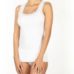 Mare Lingerie, Nuit|Top en Coton dentelle blanc