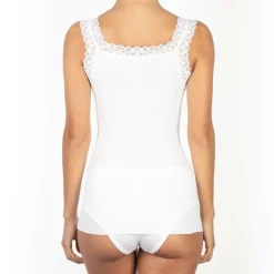 Mare Lingerie, Nuit|Top en Coton dentelle blanc