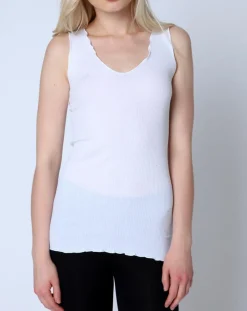 Mare Lingerie, Nuit|Top en Coton larges bretelles blanc