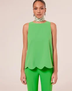 Tara Jarmon Tops Et Blouses|Top en crêpe vert