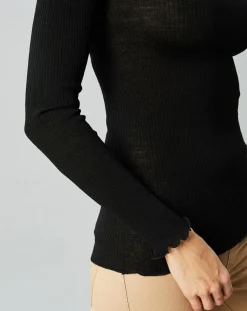 Mare Tops Et Blouses|Top en Laine & Soie noir