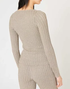 Manoush Tops Et Blouses|Top en maille Côte Lurex argenté