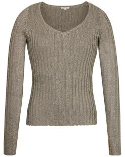 Manoush Tops Et Blouses|Top en maille Côte Lurex argenté