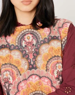 Manoush Tops Et Blouses|Top en maille Fall Torsade imprimé rose/multicolore