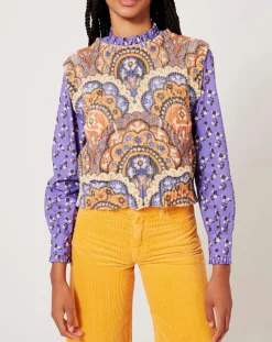 Manoush Tops Et Blouses|Top en maille Fall Torsade imprimé violet/multicolore