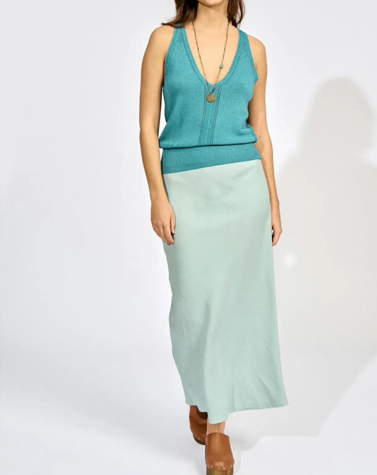 Lauren Vidal Tops Et Blouses|Top en Maille Teva paon