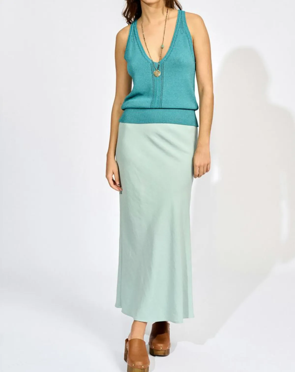 Lauren Vidal Tops Et Blouses|Top en Maille Teva paon