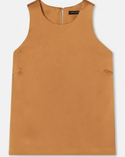 Tara Jarmon Tops Et Blouses|Top en satin fluide cognac