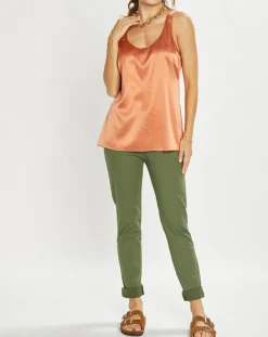 Lauren Vidal Tops Et Blouses|Top en Soie mélangée Essential épice