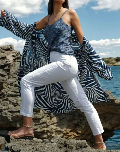 Lauren Vidal Tops Et Blouses|Top en Soie mélangée Naxos bleu