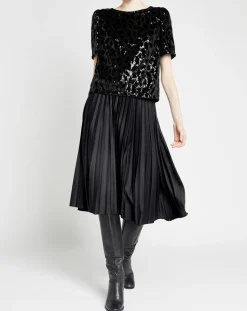 Caroll Tops Et Blouses|Top en Velours & Sequins Casey noir