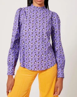Manoush Tops Et Blouses|Top Fall Winter Mix imprimé violet