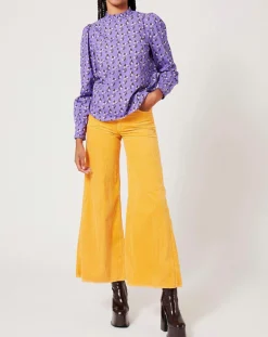 Manoush Tops Et Blouses|Top Fall Winter Mix imprimé violet