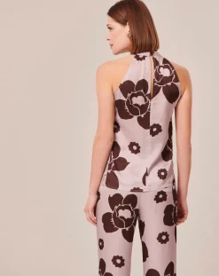 Tara Jarmon Tops Et Blouses|Top imprimé fleuri en satin parme