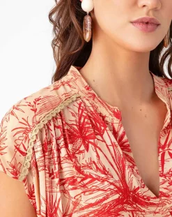 Bleu Blanc Rouge Tops Et Blouses|Top Isabella rouge