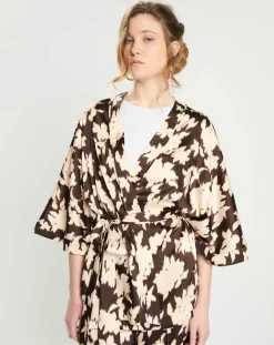 Zapa Tops Et Blouses|Top Kimono fluide Vieran chocolat
