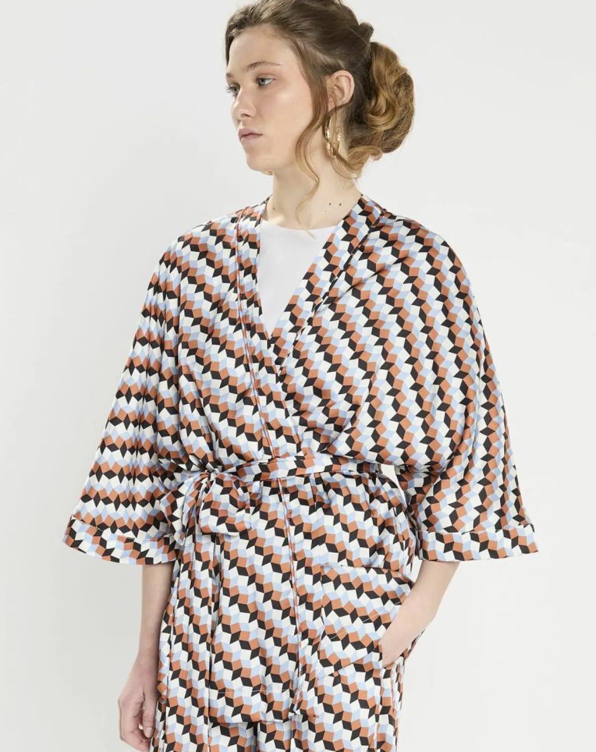 Zapa Tops Et Blouses|Top Kimono fluide Vieran imprimé multicolore