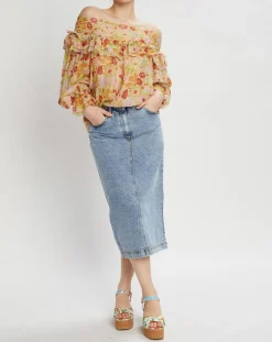 Manoush Tops Et Blouses|Top Liberty Jane à fleurs vert/multicolore