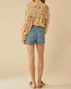 Manoush Tops Et Blouses|Top Liberty Jane à fleurs vert/multicolore