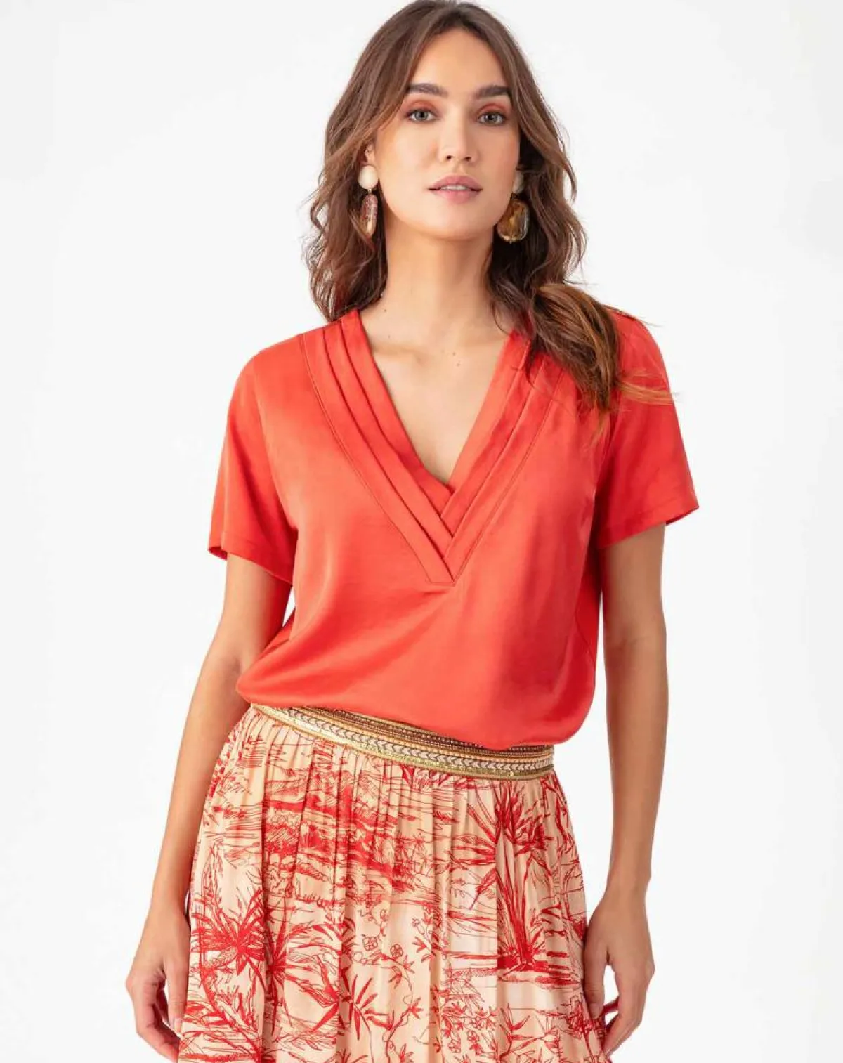 Bleu Blanc Rouge Tops Et Blouses|Top Madeline terre de sienne