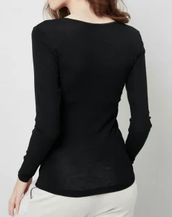 Mare Tops Et Blouses|Top manches longues Laine et Soie noir