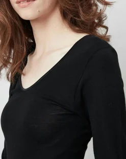 Mare Tops Et Blouses|Top manches longues Laine et Soie noir