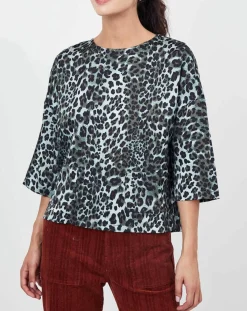 See u Soon Tops Et Blouses|Top Nectarine Léopard vert/noir