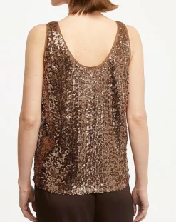 Galeries Lafayette Tops Et Blouses|Top Paillettes Tess marron