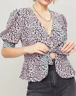 Manoush Tops Et Blouses|Top Panthère bleu/rose