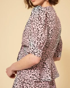 Manoush Tops Et Blouses|Top Panthère bleu/rose