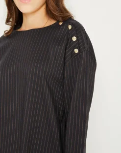 MKT Studio Tops Et Blouses|Top rayures & boutons Hania marine