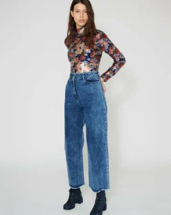 Manoush Tops Et Blouses|Top Roses à sequins encre