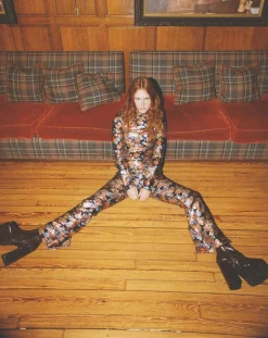 Manoush Tops Et Blouses|Top Roses à sequins encre