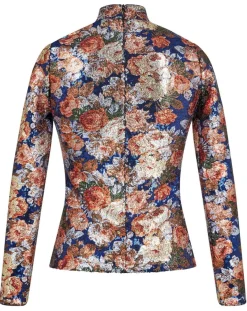 Manoush Tops Et Blouses|Top Roses à sequins encre